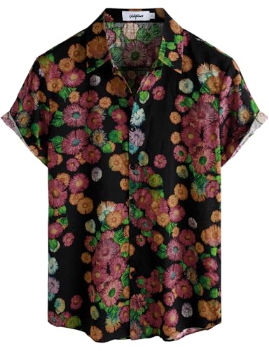 Image of VATPAVE Mens Casual Hawaiian Floral Shirts Short Sleeve Button Down Tropical Shirts Beach Summer Shirts