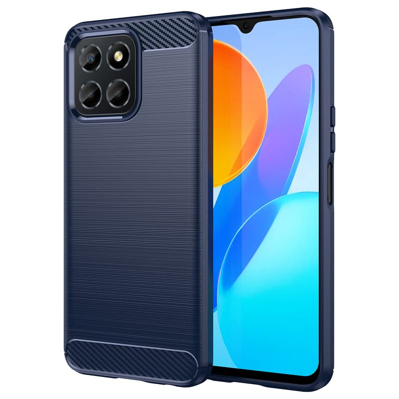 Image of Hybrid Carbon Fiber Back Case for Honor X8 5G (Blue)