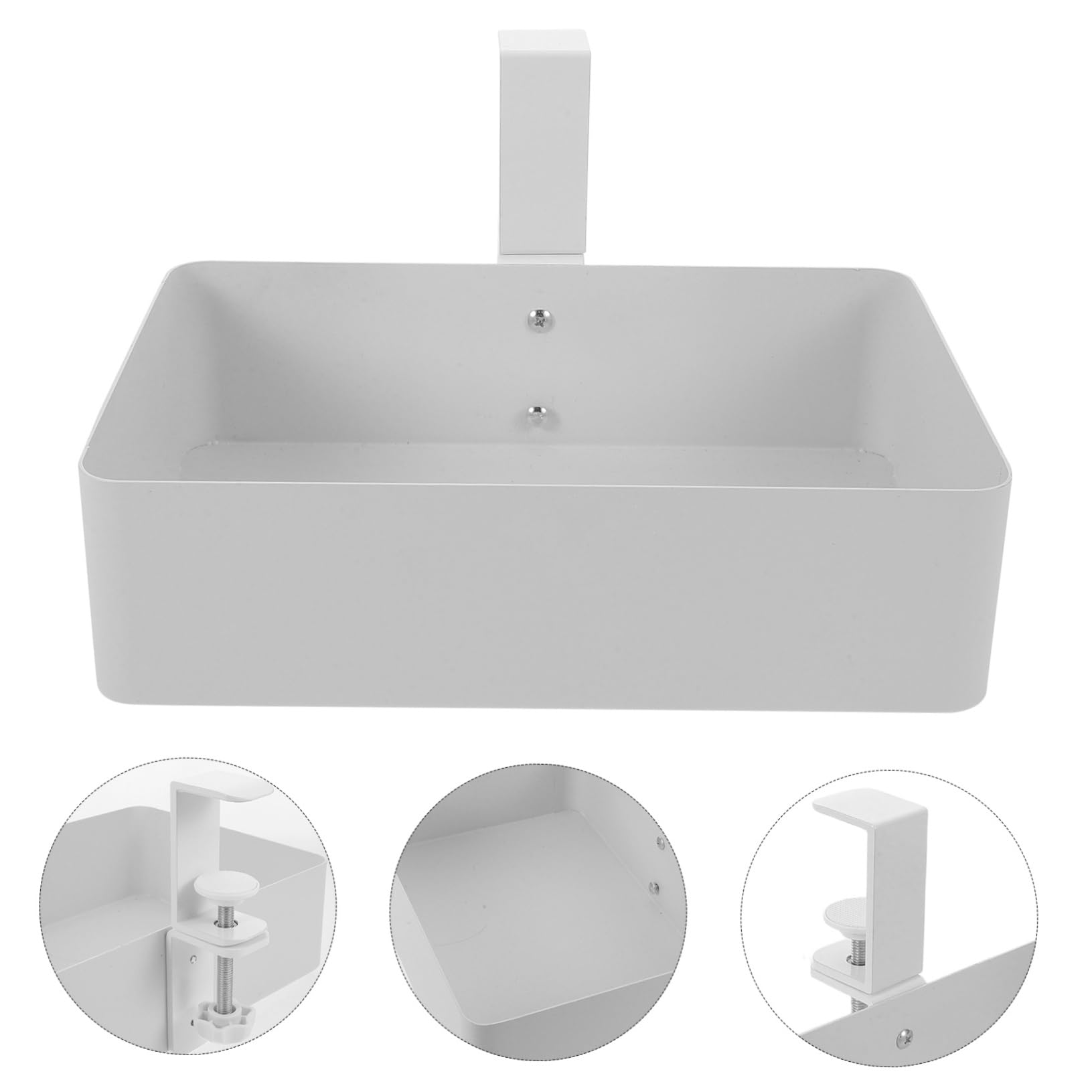 OSALADI Cesto Portaoggetti in Metallo Cestino da Appendere Sotto la Scrivania Organizer Contenitore per Piccoli Spazi in Cucina e Bagno Vassoio Portaoggetti Invisibile
