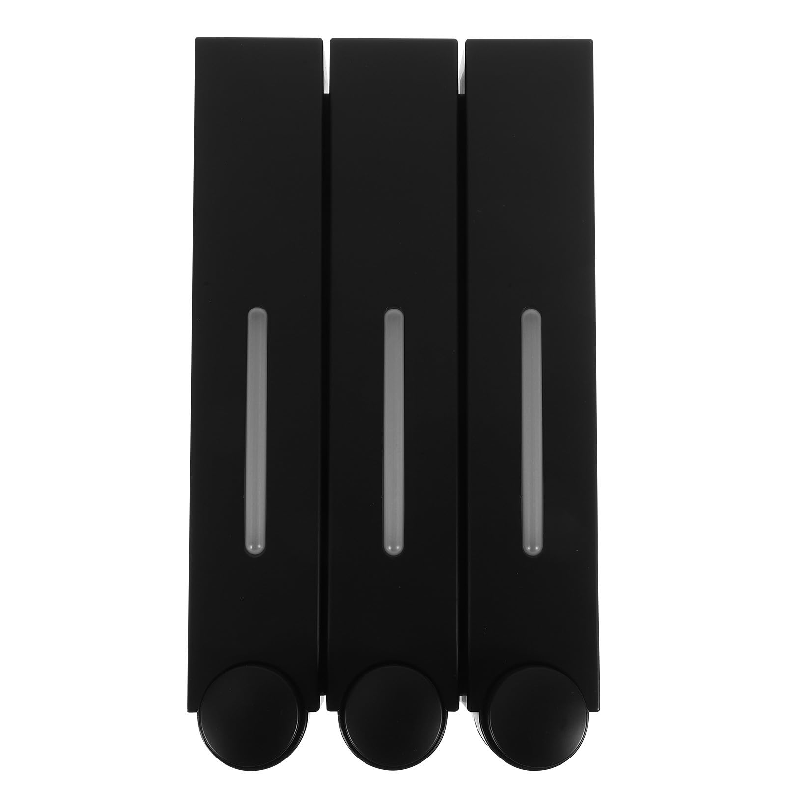 Dispensador de Jabón de Ducha Manual Dispensador de Gel de Ducha de 3 Cámaras y 3 Cabezales Negro Abs y PVC Diseño Antigolpes Prueba de Fugas