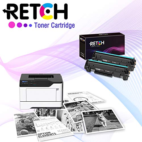 RETCH Compatible Toner Cartridge Replacement for HP CF248A 48A for HP Laserjet Pro M15w M15a M16a M16w HP Laserjet MFP M28w M28a M29a MFP M29w 48A CF248A Printer Toner (Black 2 Pack)