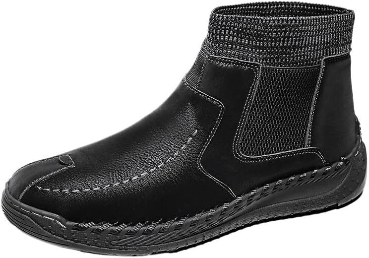 Shoes Men's Fashionable Patchwork Slip-on Boots Versatile Casual Thick-Soled Shoes Men Comfortable Soft-Soled Non-Slip Shoes for Travel Driving