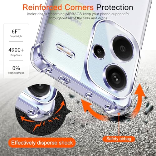 Image of Lustree Redmi Note 13 Pro Plus Back Cover Transparent Case | Clear TPU Shockproof Case with Four Corner Protection & Raised Camera Guard | Slim Protective Cover for Redmi Note 13 Pro Plus