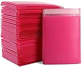 Nicunom 75 Pack Padded Poly Bubble Mailers, 6x10 Inch Envelope Mailers Self Seal Padded Envelopes Waterproof Packaging Mailing Envelope Bags Shipping Bag Packing Business Supplies, Pink