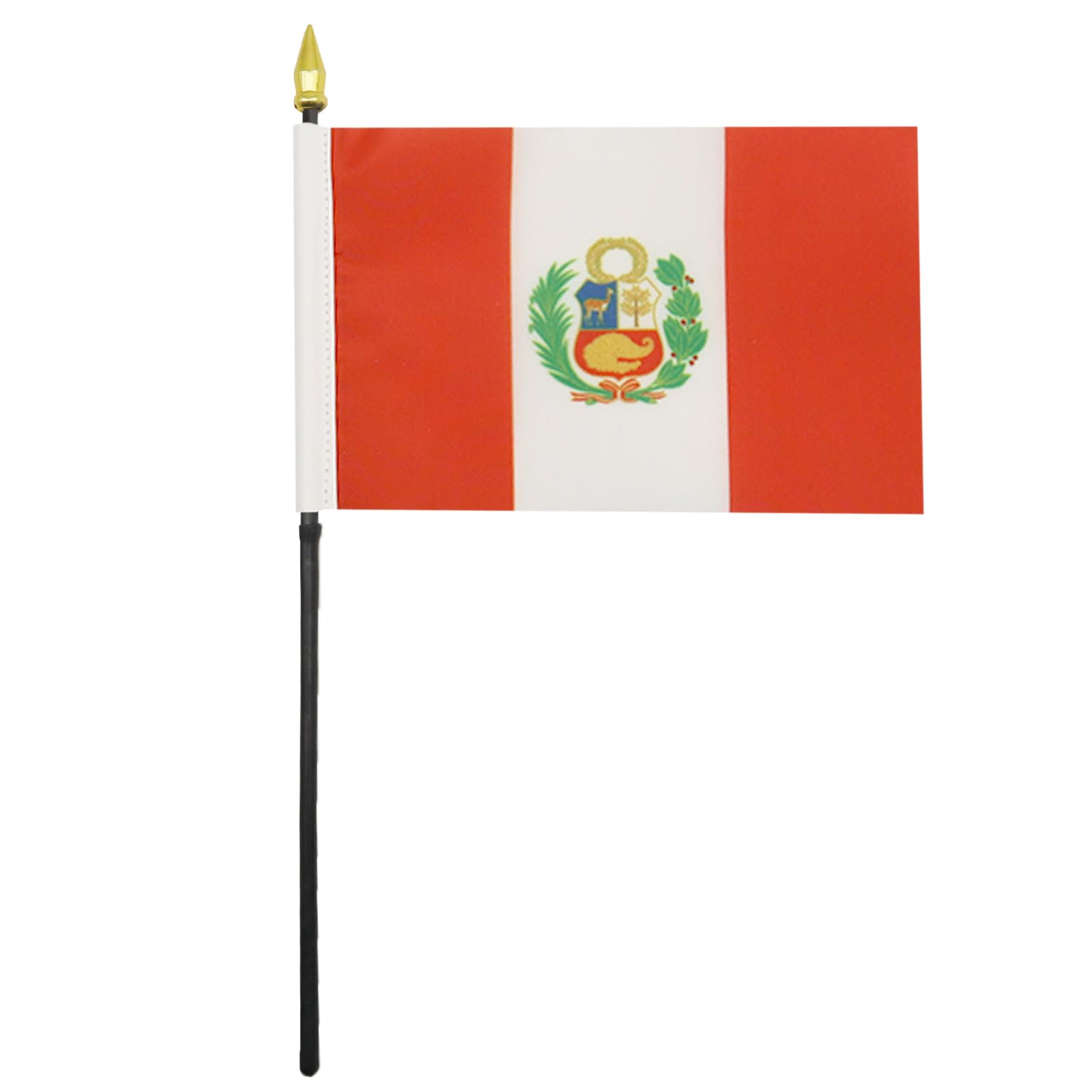 AZ FLAG Bandiera da Tavolo Perù 15x10cm Punta Dorata