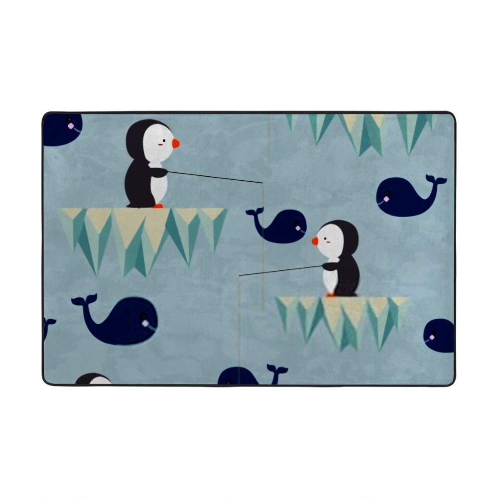 Tapis de sol en velours corail baleine et iceberg 150x100 cm en coton polyester