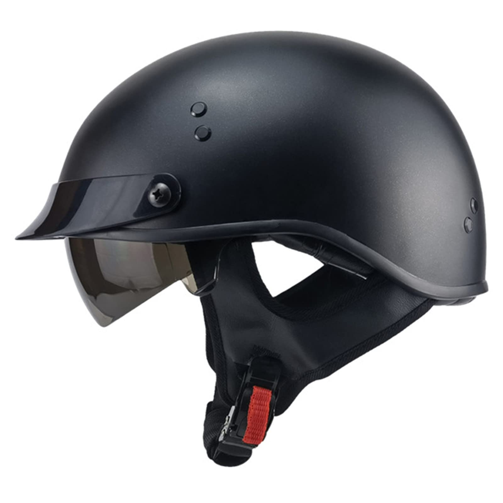 HZIH Portatile Jet Casco Scodella ECE Omologato Retrò Motociclo Aperto Faccia per Donna Uomo Scooter con Visiera Sole a Scomparsa B, L=59-60cm