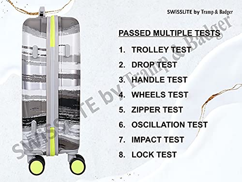 Image of Tramp & Badger Swisslite 24-Inch Hard Sided Printed Polycarbonate Check-in Luggage Trolley Bag (Color - Grey)
