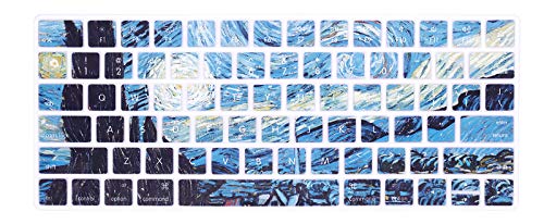 HRH Silicone Keyboard Cover Skin for Magic Wireless Bluetooth Keyboard MLA22LL/A (A1644,2015 Released) USA Layout,Starry Night