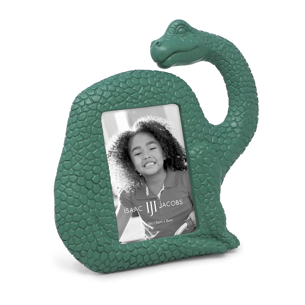 Cadre photo dinosaure vert en résine pour décorer la chambre enfant