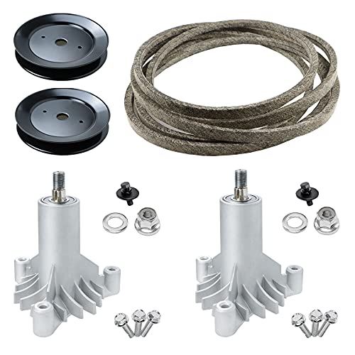 PetMigo 42 Inch Mower Parts 130794 Spindles Deck Rebuild Kit Fits for LT1000 LT2000 YTH1842 DYT4000 AYP Craftsman Poulan Husqvarna with 2 Pulleys 173436 95 Deck Belt 144959