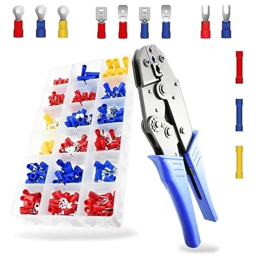 YCWHRCXKUZ 300pcs Boxed Cold Terminal B Type Combination + Crimping Tool Wire Connectors Terminal Wire Crimp Connector