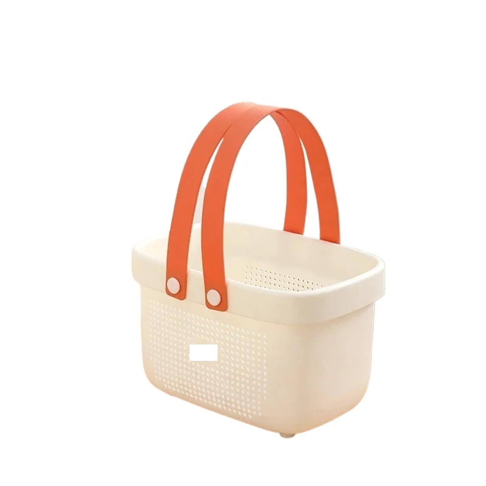 DYYEUAVT Storage Basket With Handle Cosmetic Box Bathroom Bathing Basket Household Makeup Kitchen Large Container(White,M 32x15x18cm)