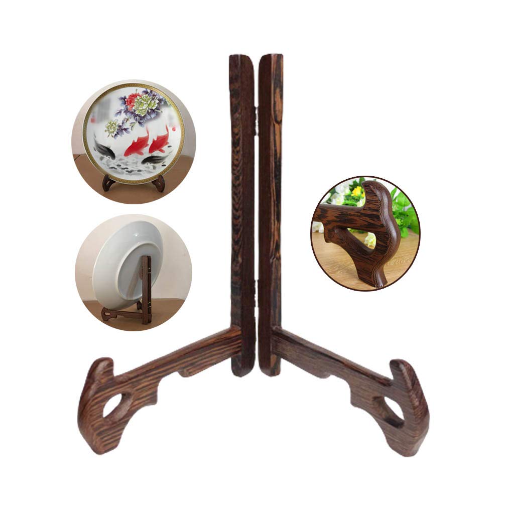MYUYEE Small Display Stand Wooden Easel Display Photo Holder Stand,Stand Plate Holder Easels,For Displaying Picture Books Decorative Art Ornaments,With Metal Hinge,Retro Style,Durable