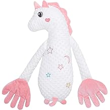 Baby Soothers Toys, Cute Animal Plush Stuffed Doll Toy for Girls Boys, Portable Dinosaur Unicorn Figure Soothing Dolls for Home and Travel (White, OneSize)