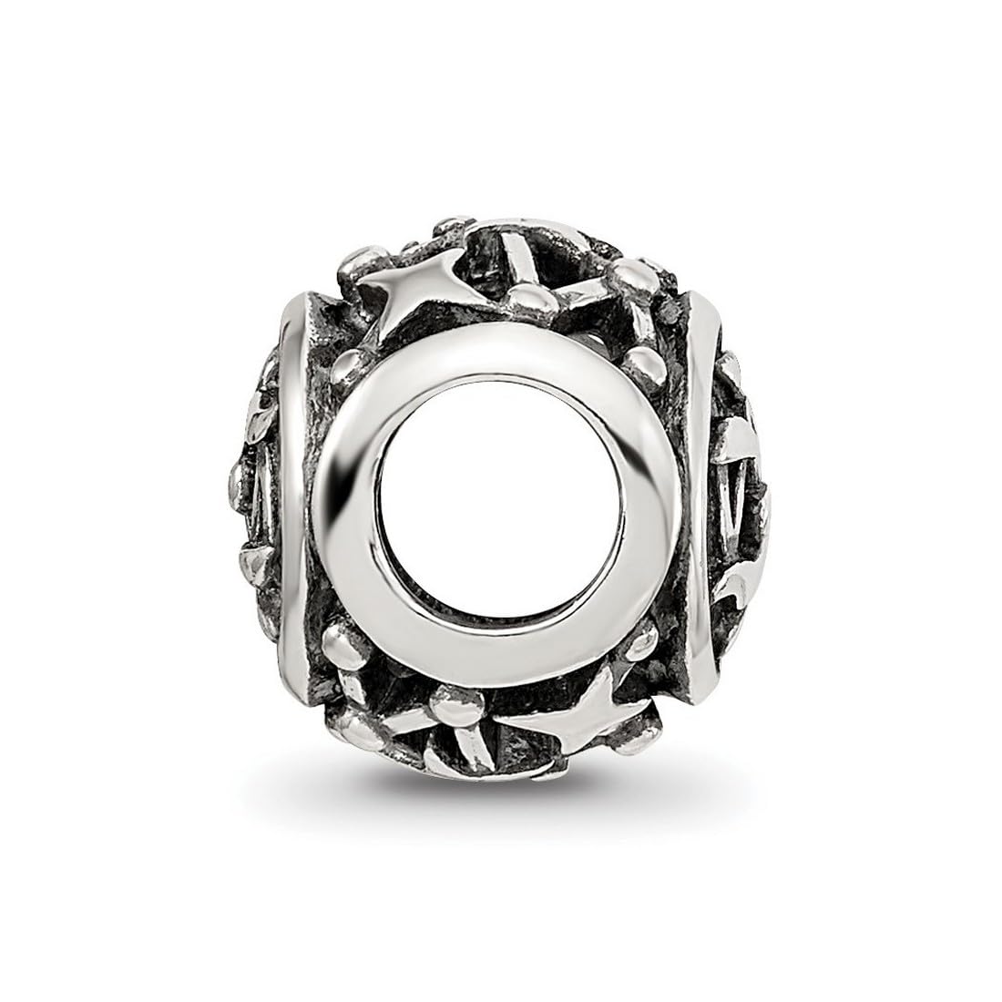 Perle en argent sterling 925 avec réflexions du zodiaque Balance mesurant 10,6 x 9,9 mm de large, bijou pour femme, One Size, Métal Argent Argent sterling, Pas de gemme