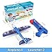 Fuwidvia 4 Pack Airplane Launcher Toys, 2 Flight Modes LED Foam Plane Toy for Boys, Outdoor Flying Toys Birthday Gifts for Boys Girl 4 5 6 7 8 9 10 11 12 Year Old
