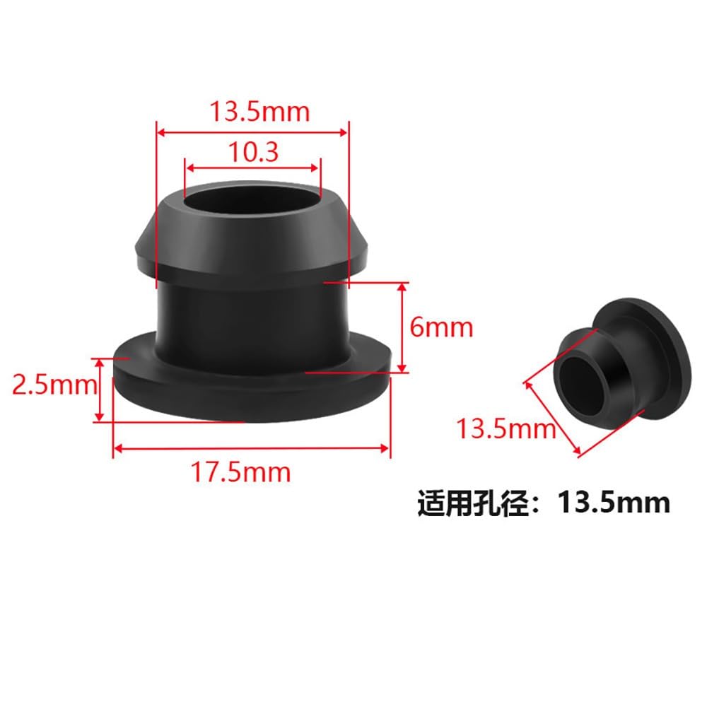 5 - 25 Stück schwarze Silikon-Typ Lochstopfen 2,5 - 15 mm Snap-On-Blind-Endkappen Dichtung (25 Stück, 13,5 mm)
