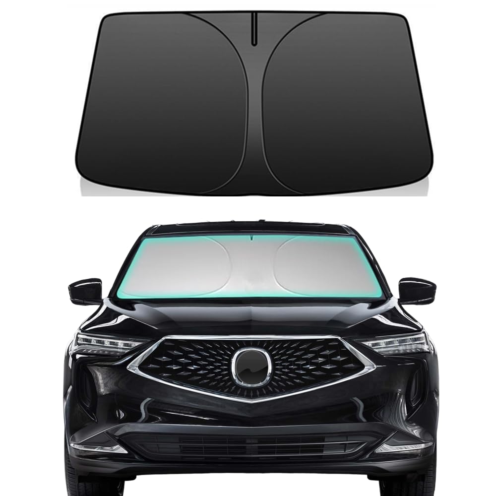 Windshield Sun Shade for Acura MDX 2021-2025 Foldable Car Front Window Sunshade Double Layer 240 T Sun Visor Protector Reflective Cover Block UV Rays