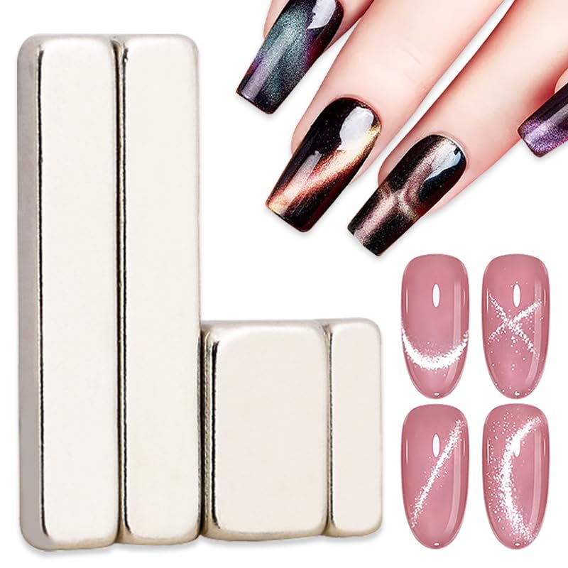 4pcs Nail Magnet Cat Eye Magnet for Nails Cat Eye Gel Nail Polish Magnetic Nails Wand Strong Magnet Stick For Home DIY, Salon, Studio No1