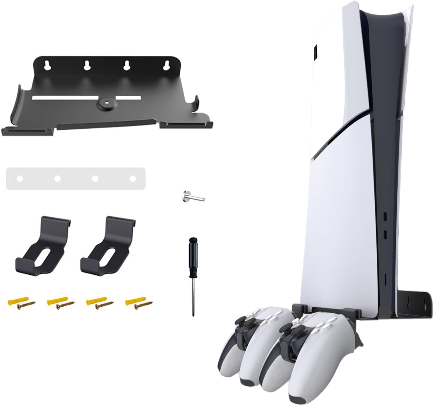 AriKroii Ständer für PS5 Slim Konsole, Wandbefestigtes Zubehör mit Gaming Console Mount, Dual Contro… AriKroii Ständer für PS5 Slim Konsole, Wandbefestigtes Zubehör mit Gaming Console Mount, Dual Contro…
