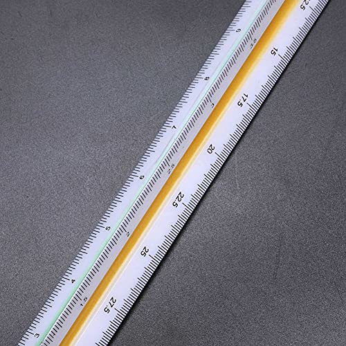 Regla de escala triangular de plástico con 6 proporciones métricas para planos 4