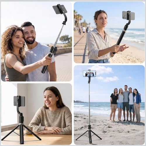 Image of 6FT Selfie Stick Tripod Stand with LED Light - 3-in-1 Phone Stand with Bluetooth Remote & Rechargeable Ring Light for Photos, Makeup, Vlogging, and Video Calls (6FT Stick with Light)