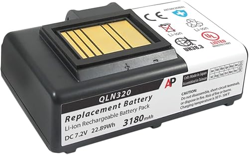 Artisan Power Batería de repuesto para impresoras móviles Zebra QLn320 QLn220 (HC), ZQ500, ZQ510, ZQ520, ZQ610 y ZQ620 - Batería recargable de iones