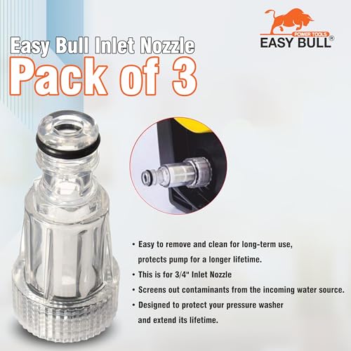 Image of EasyBull Inlet Nozzle Pack of 3 Suitable for Starq Jpt Resqtech Bosch Karcher Pressure washers