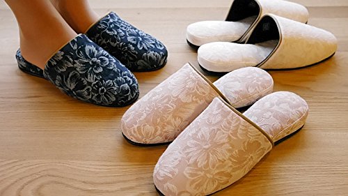 Amazon | [Chausse'] 4足セット 来客用スリッパ フラワー刺繍 通年用
