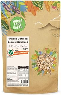 Wholefood Earth Pinhead Oatmeal Coarse Stabilised 1kg | GMO Free | Vegan | High Fibre