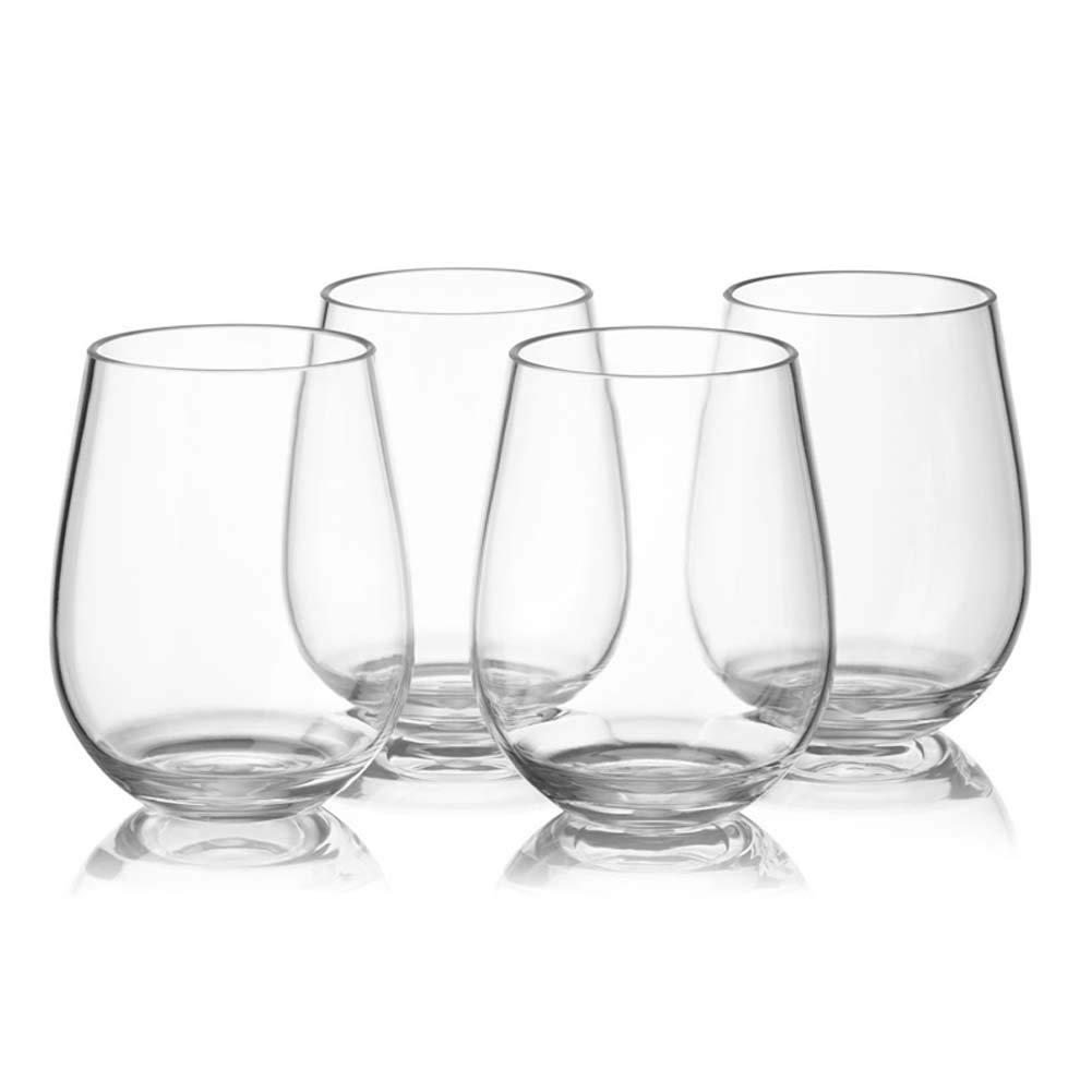 CANDeal Bicchieri da Vino Senza Stelo 450 ml Set da 4 copoliestere plastica infrangibile Bicchieri di Vino Rosso Lavabile in lavastoviglie