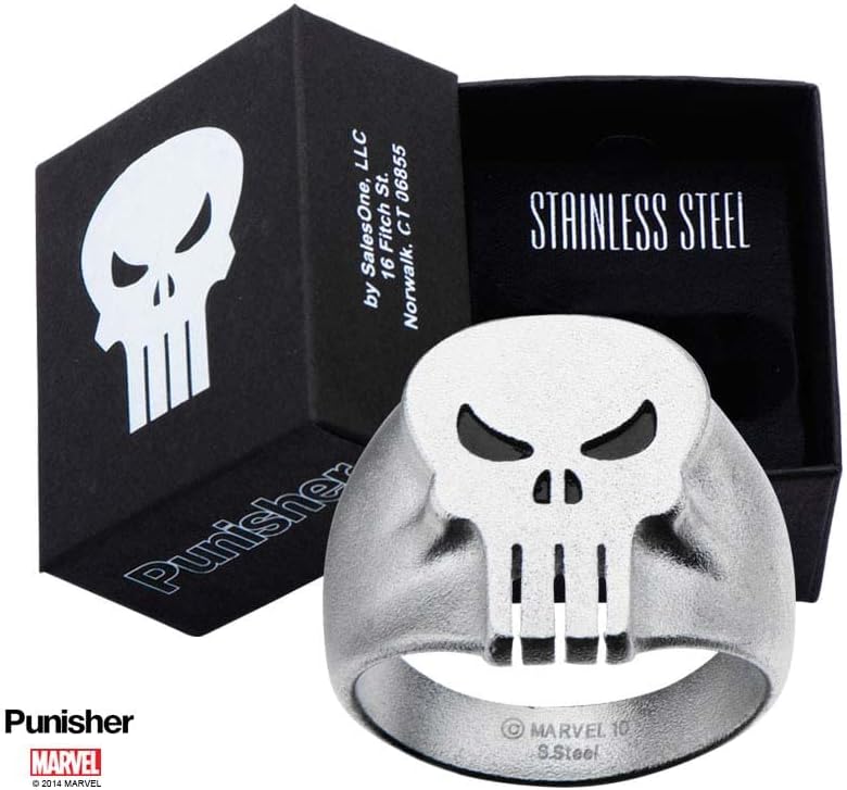 Marvel Comics Unisex Punisher Skull Stainless Steel Ring - Image 2