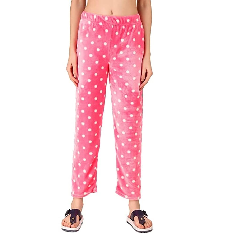 Women's Printed Woolen soft Fleece Pyjama/Lower (Dark Pink)-image-12