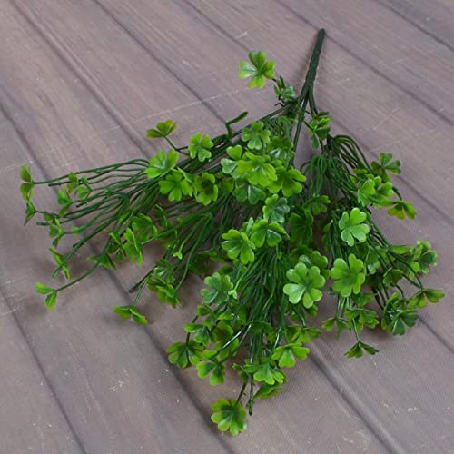 Luozzy 3 Pcs Simulated Green Plants Decor Artificial Four Leaf Clover Fake Plant Lifelike Fake Greenery Foliage For St. Patrick's Day Summer Garden Home Farmhouse Office Decor #TOP5
