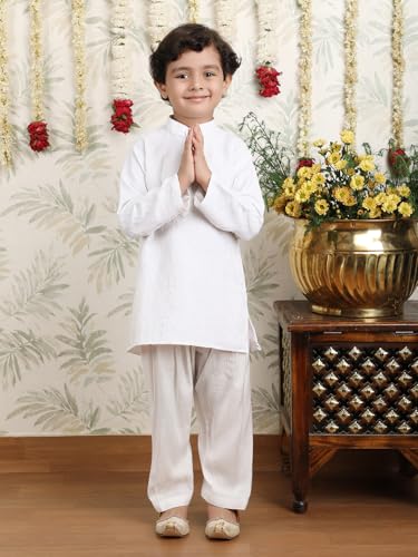 Image of POLKA TOTS Boys Cotton Pathani Set | Premium Pathani Kurta & Pyjama Set for Boys | Kurta Pajama for Kids Boy | Pathani Suit for Kids, Baby Boys & Toddlers | Ethnic Wear for Boy