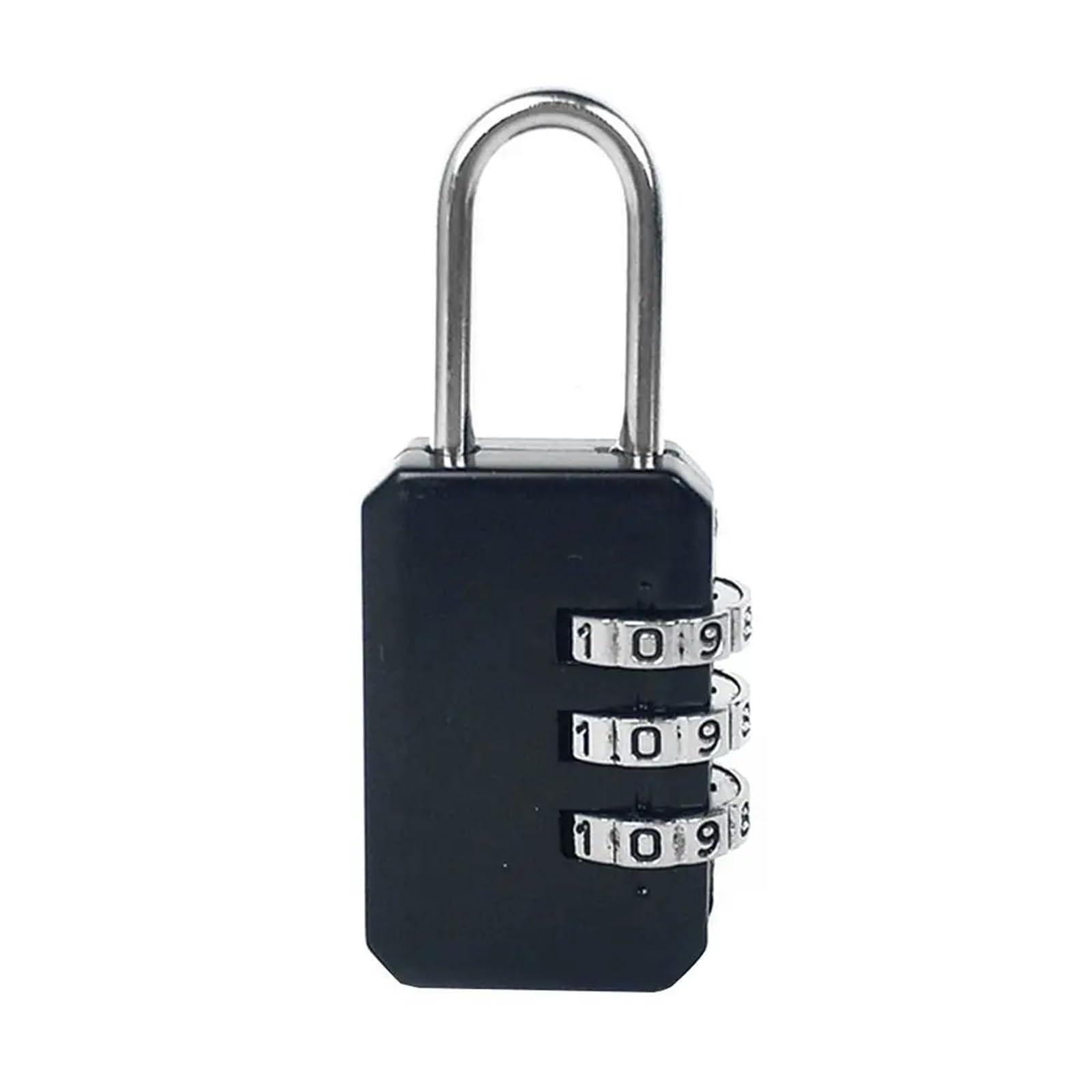 Lucchetto con codice di combinazione a 3 cifre Mini portatile Zaino Lucchetto con cerniera Lucchetto da viaggio Lucchetto for bagagli Armadietto for dormitorio Blocco password di sicurezza 1 pz(Black)
