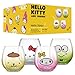 JoyJolt Sanrio Hello Kitty & Friends Hello Sippy Drinking Glasses, 15 oz Stemless Glass Cups Set of 4 ft Hello Kitty Keroppi My Melody Pompompurin, Cute Glasses for Water, Juice, Kawaii Tumbler
