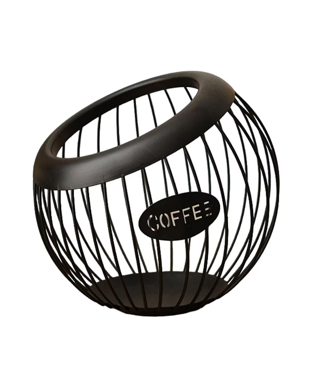 Coffee Pod Holder Large Capacity Coffee Pod Storage Metal Kitchen Countertop Organizer for Home Office Black A