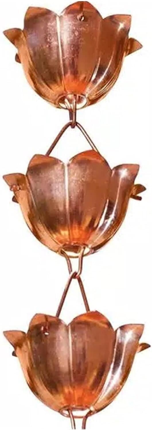 Rain Chains Rain Gutter Chain Pouring Cup, Adjustable Length rain Chain Waterfall, rainwater Collector rain Chain downspout