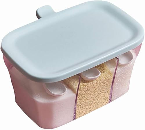 Miniatura 2 de AKOAK 1 paquete creativo de tres compartimentos para condimentos de plástico botella de condimentos para el hogar multi-compartimento con cubierta