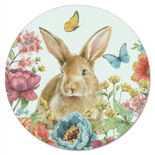 CounterArt Garden Bunny 4mm Tempered Glass Lazy Susan Turntable 13