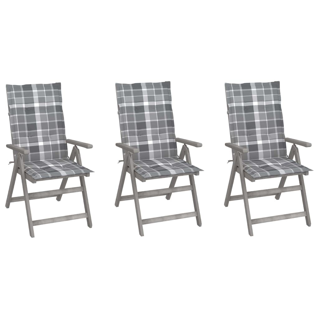 Chaises inclinables de jardin réglables et imperméables en acacia massif