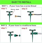 Yard Sprinkler, 360° Rotating Lawn Sprinkler with Up to 3,000 Sq. Ft Coverage - Adjustable, Weighted Gardening Watering System