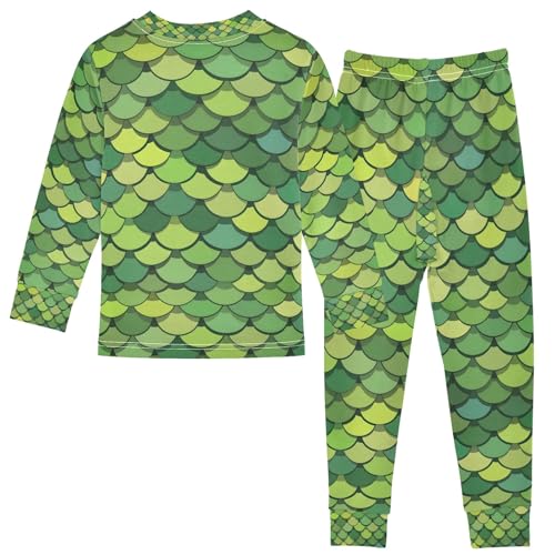 senya Green Dragon Scales A Pajamas Set Long Sleeve Soft Cotton Sleepwear 2 Piece2