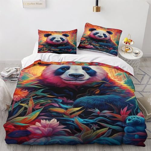 Housse de couette panda lit double parure de lit douillette pour chambre d'ado - 4