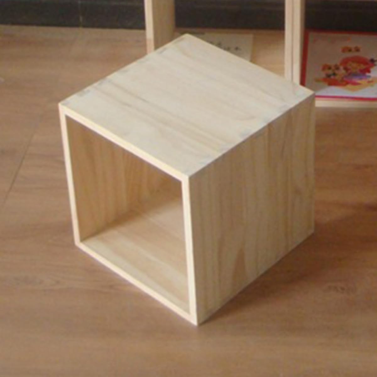 POPETPOP Massivholz Aufbewahrungsbox Würfel 20x20x20cm mit Robuster Schwalbenschwanzverbindung Stapelbar Offene Holzwürfel zur Flexiblen Organisation für Wohnraum und Bastelbedarf