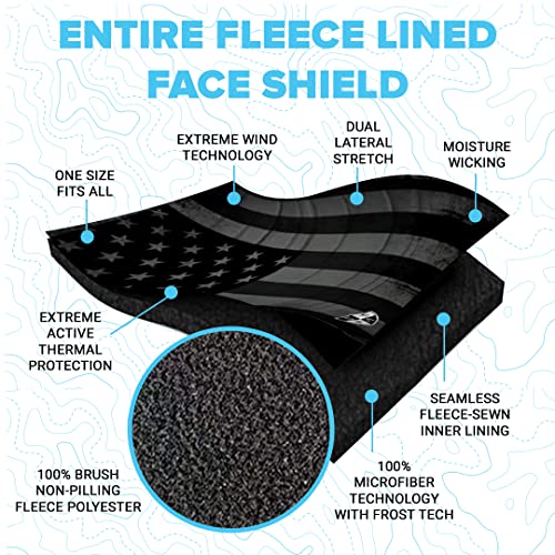 Sa Frost Tech Thermal Fleece Face Shield | Winter Face Mask And Breathable Ski Mask Balaclava (Blackout American Flag) #TOP4
