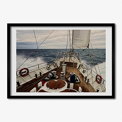 Cadre photo voilier mer 70x50 pour habiller un grand mur vide