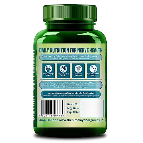 Image of Himalayan Organics L-Tyrosine Supplement Supports Cognitive Health | Improves Metabolism | Healthy Nervous System (120 Capsules)